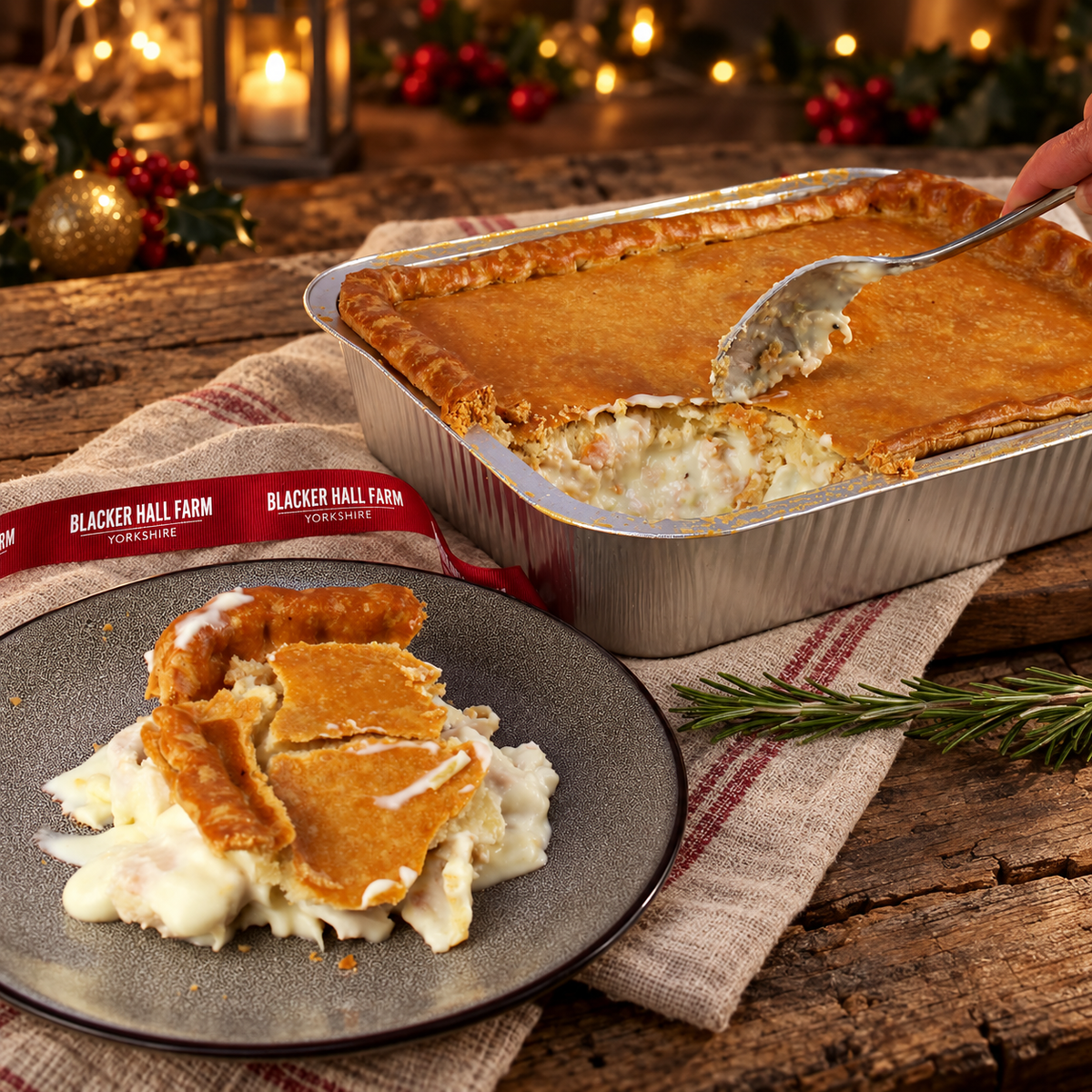 Chicken, Pulled Ham & Leek Party Pie